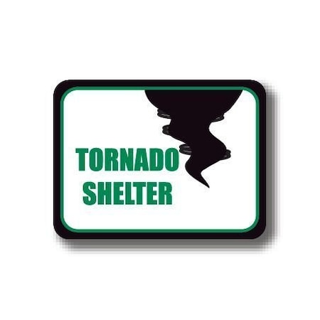 Ergomat 12in x 12in RECTANGLE SIGNS - Tornado Shelter DSV-SIGN 144 #7039 -UEN